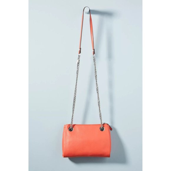 Thacker Anthropologie Capri Crossbody Multi-Compartment Zipper Top Coral Handbag - Picture 2 of 14